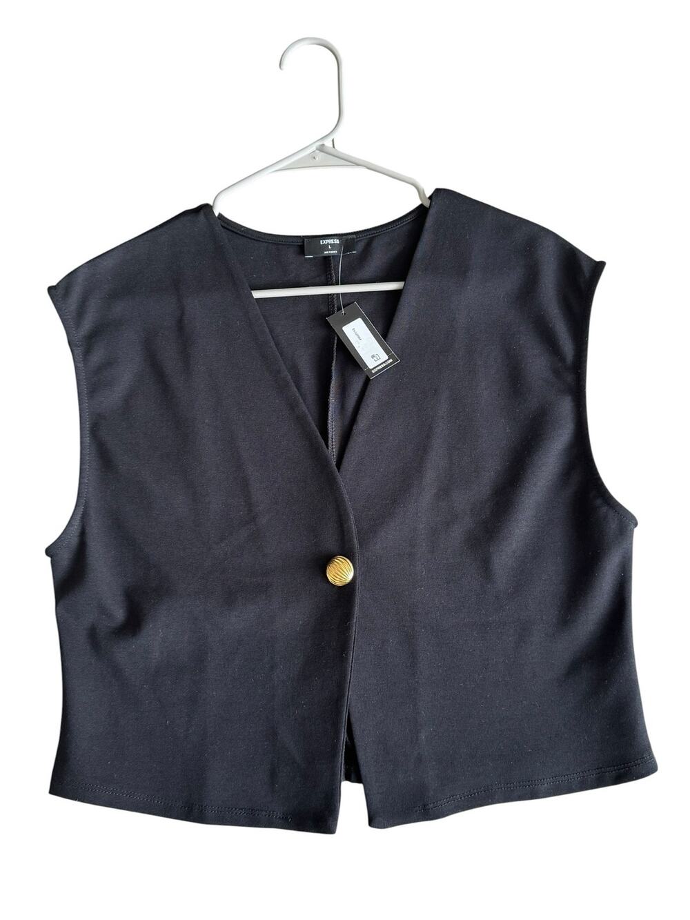 EXPRESS BLACK STRETCH VEST NWT SIZE LARGE